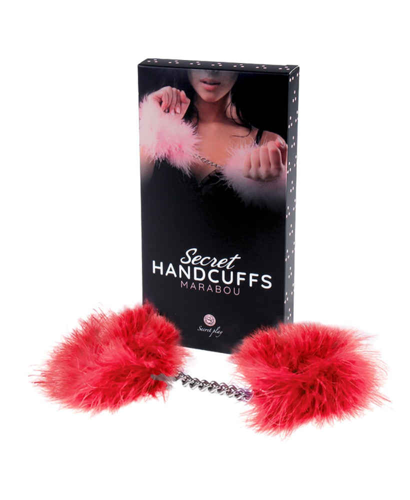 Menotte plume marabou rouge 
